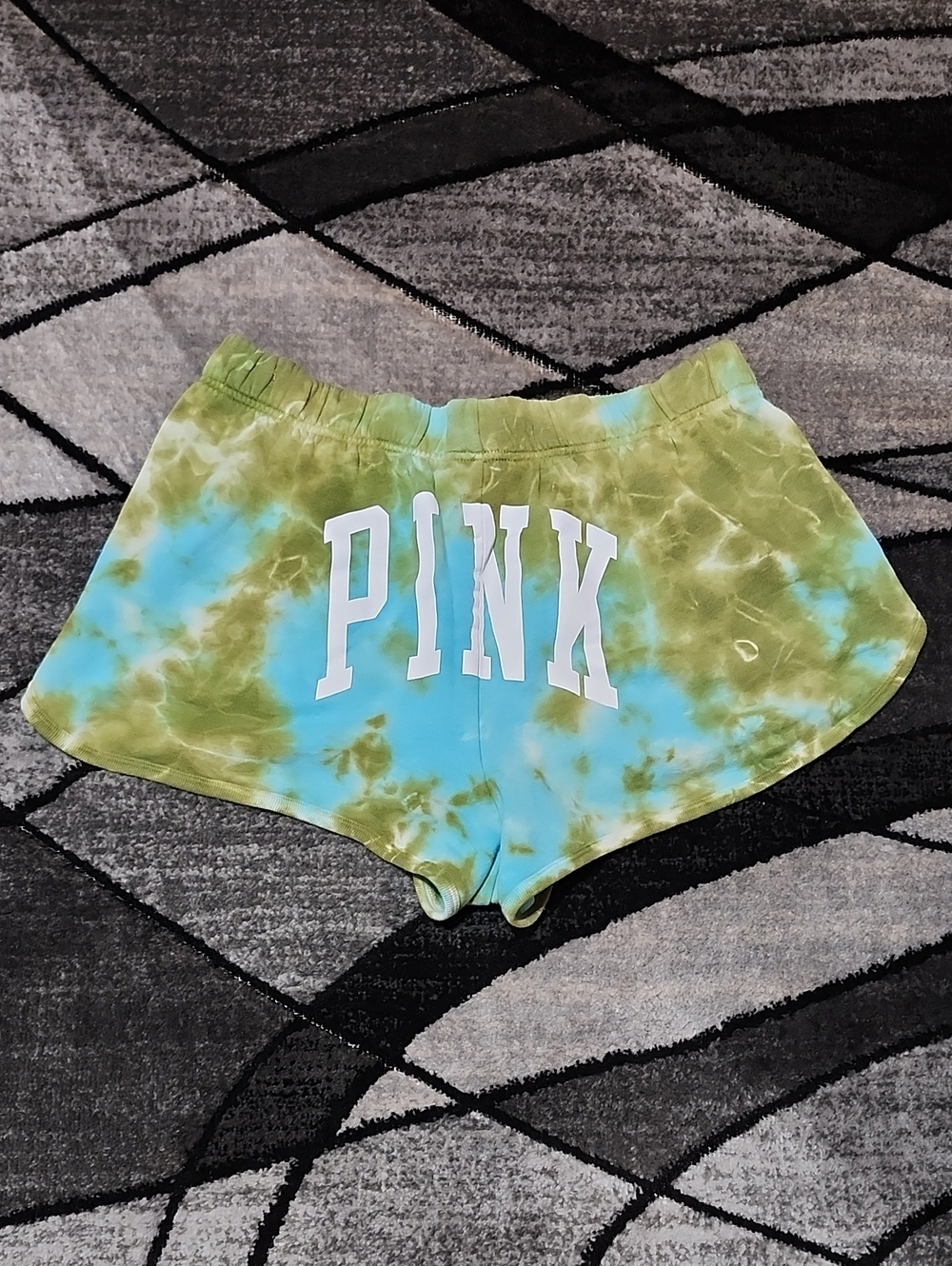 VS PINK 2022 EVERYDAY FLEECE TIE-DYE LOGO HIGH-RISE POCKETS SHORTS XL